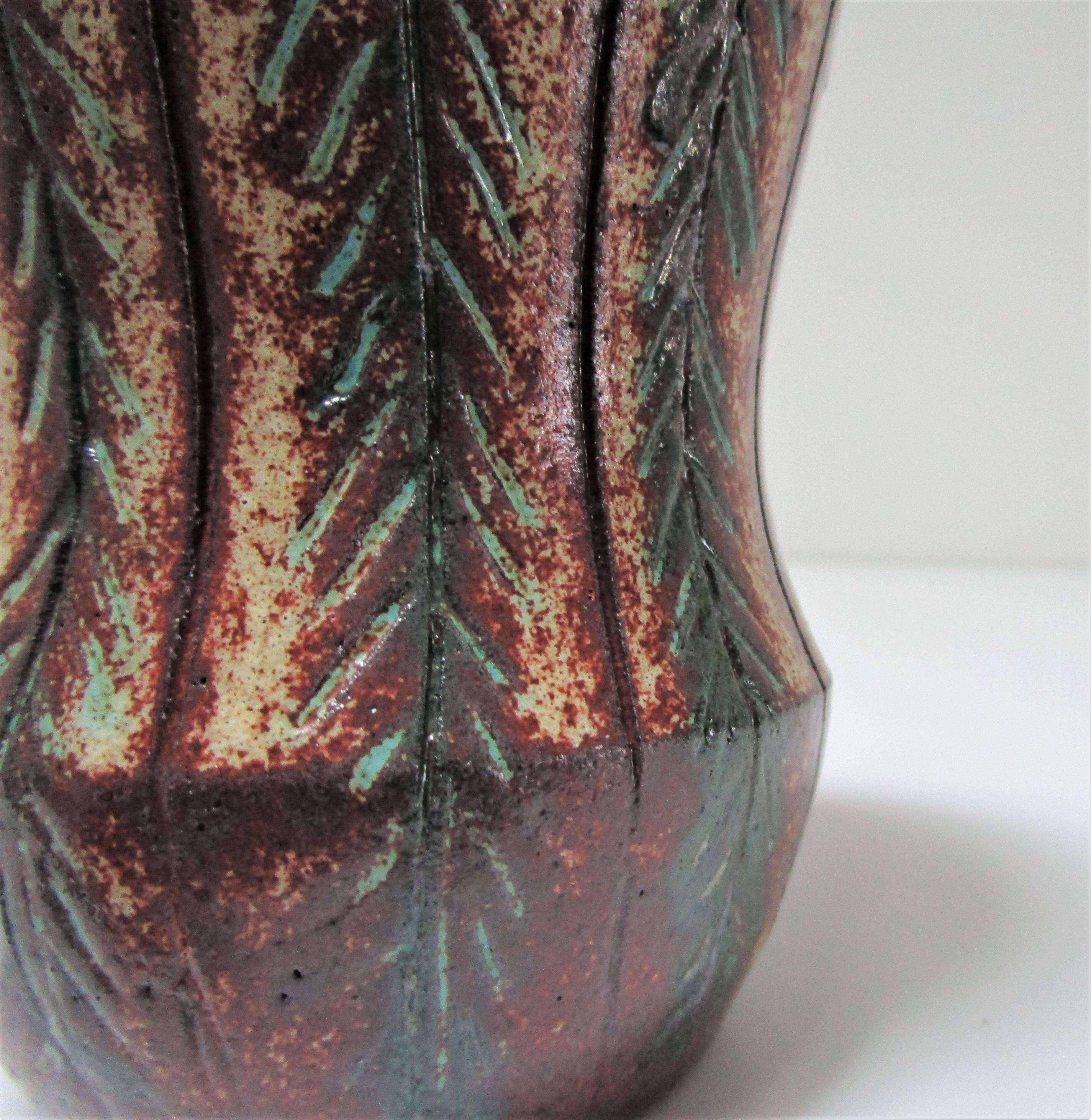 Vase accolay ceramic plant decoration signed