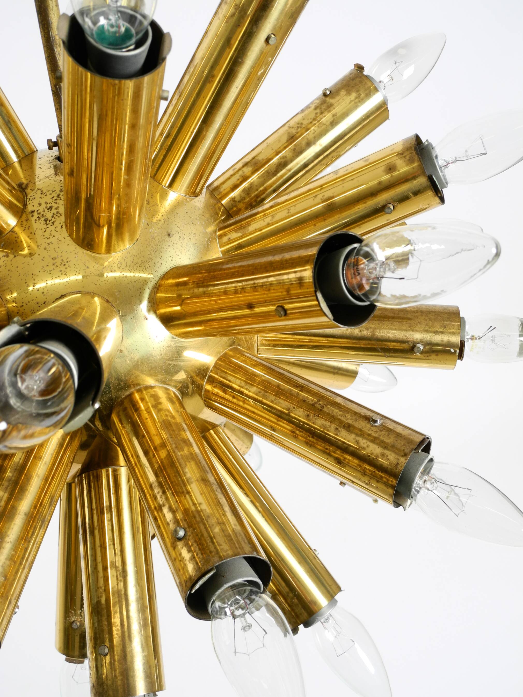 XXL 1960s Space Age brass ceiling lamp by J.T. Kalmar with 43 arms | 66 cm