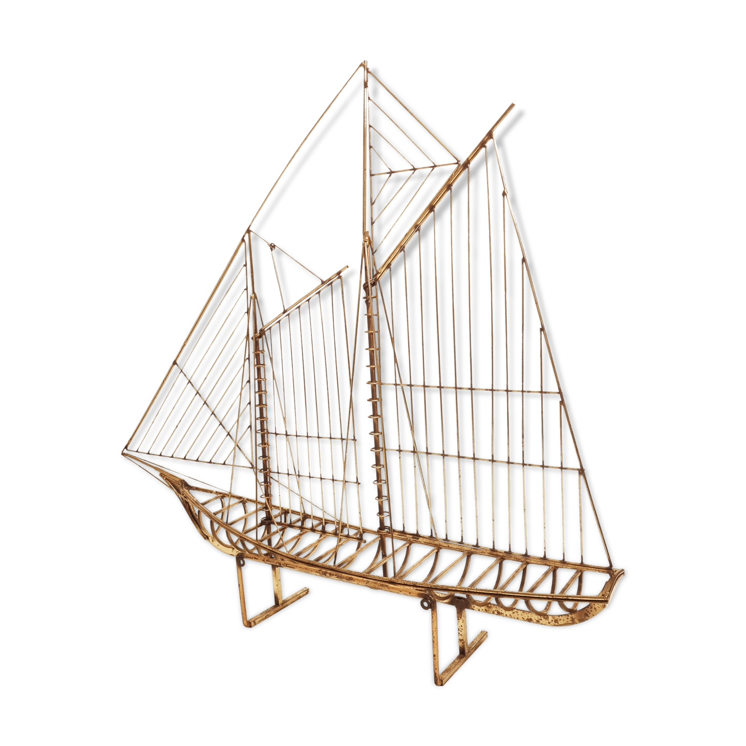 Sculptural Sailing Ship by Curtis Jeré, 1976