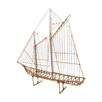 Sculptural Sailing Ship by Curtis Jeré, 1976