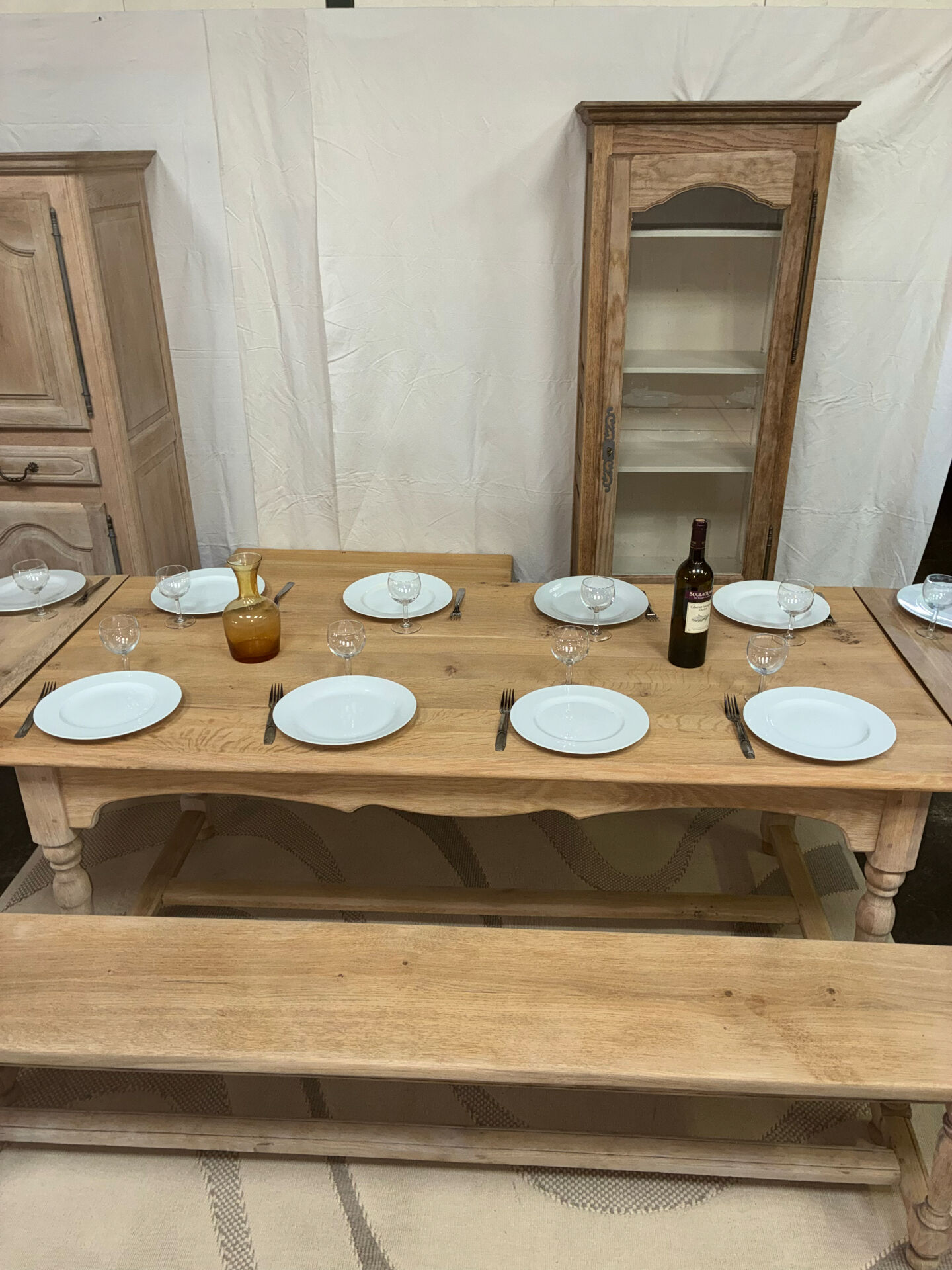 Table de ferme en chêne massif avec rallonges