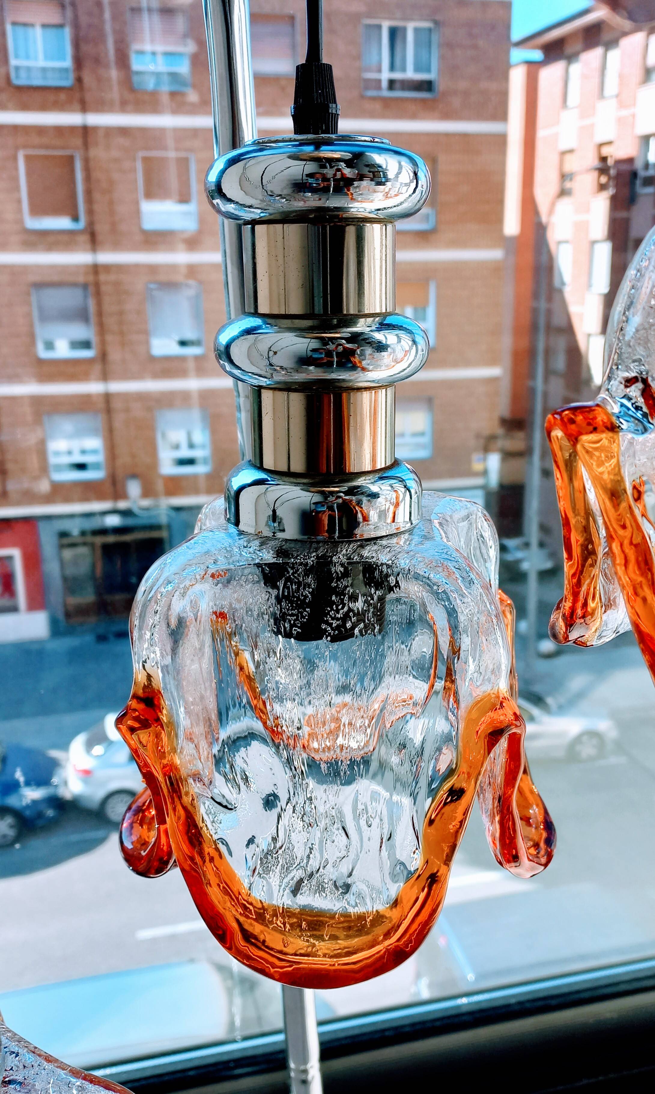 Luminaire italien à cinq suspensions