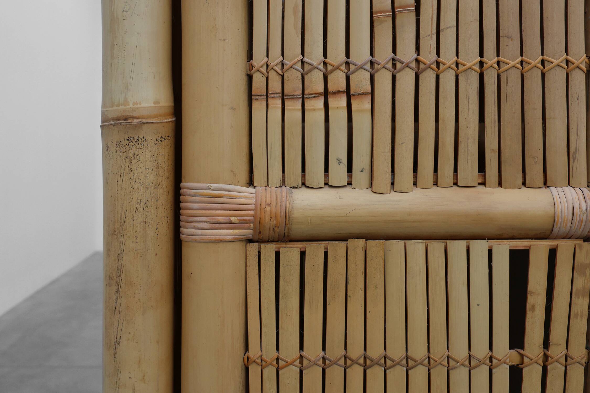 Mid-century bamboo and rattan wardrobe, Italy ca. 1960