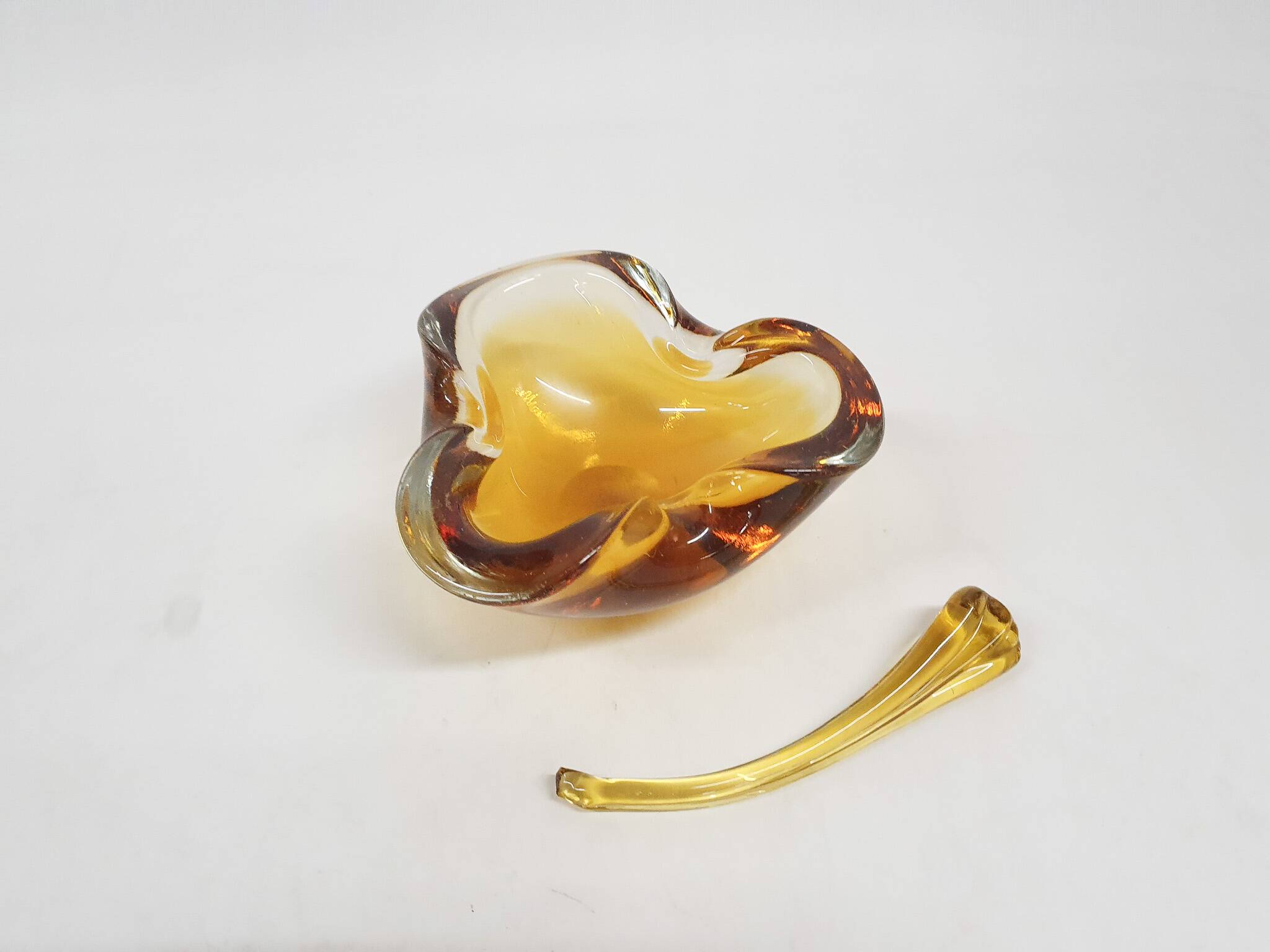 Murano glass ochre bowl, Italy 1960's