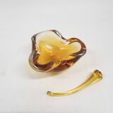 Murano glass ochre bowl, Italy 1960's