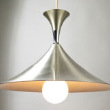 Scandinavian suspension lamp in brushed aluminum