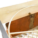 Pendant light in copper and black metal. denmark 1960s