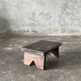 Small stool, side stool in old teak, footrest