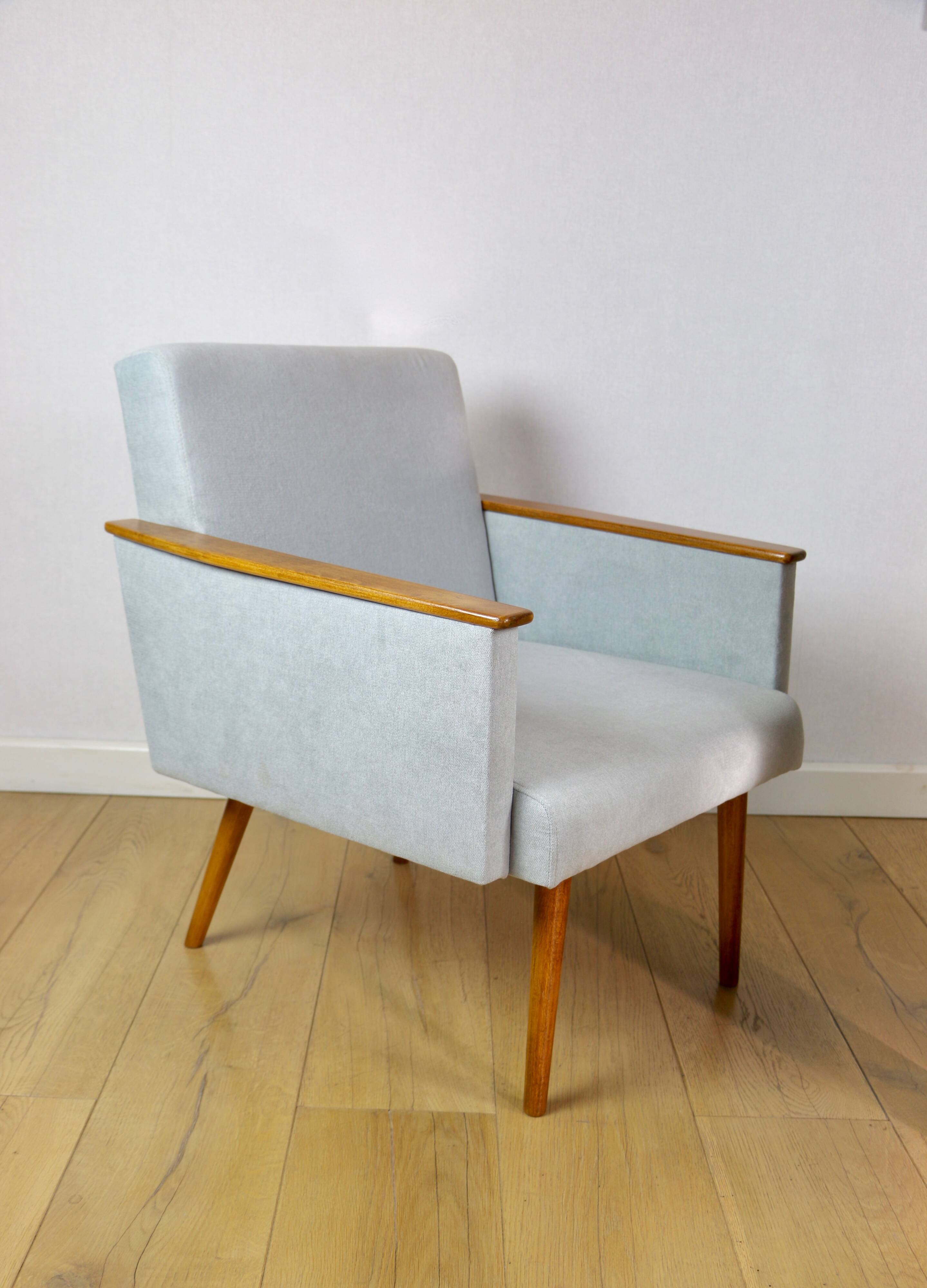 Vintage Art Deco Loft armchair - blue sky