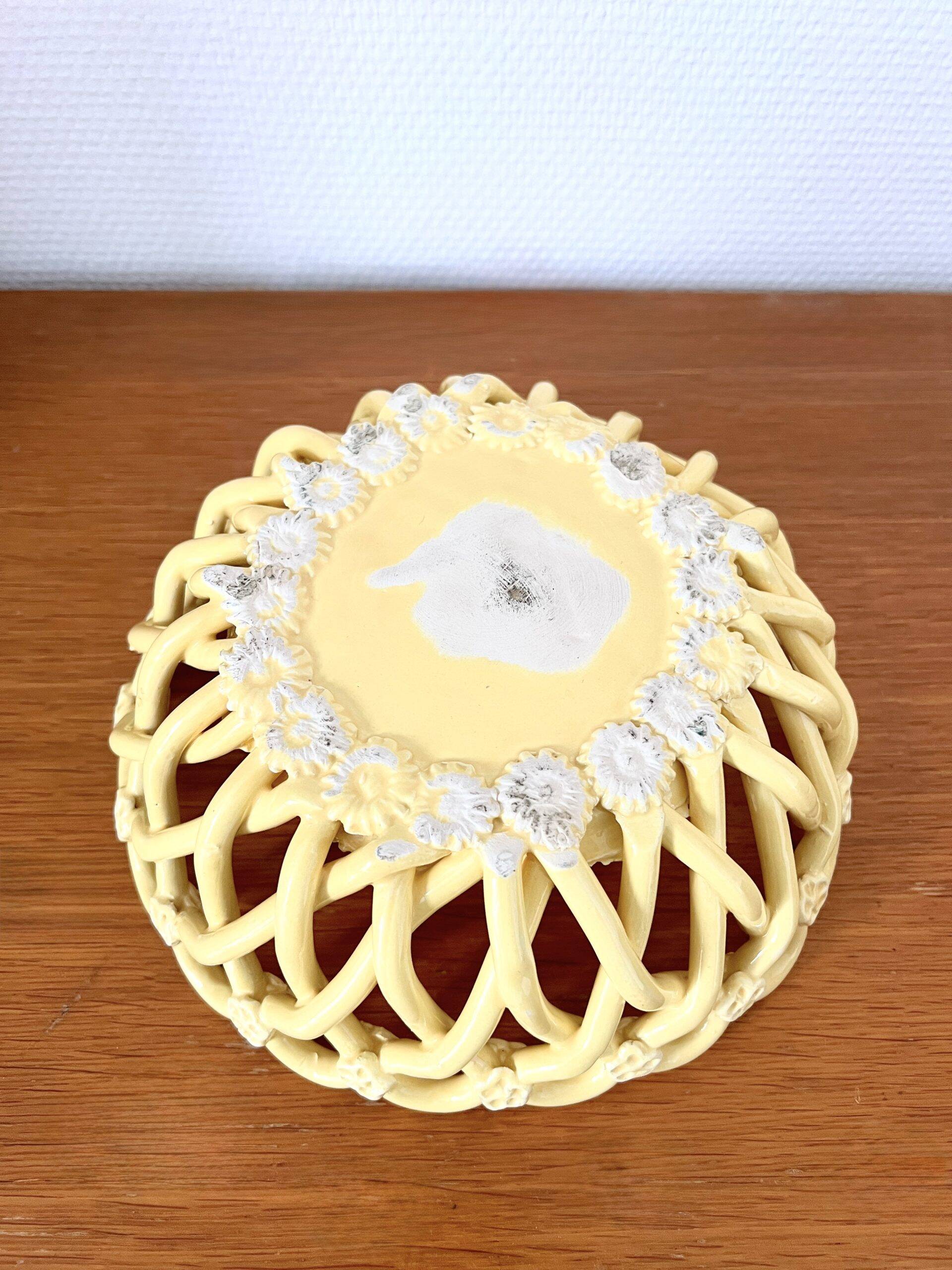 Coupe tressée céramique jaune  (23 cm)