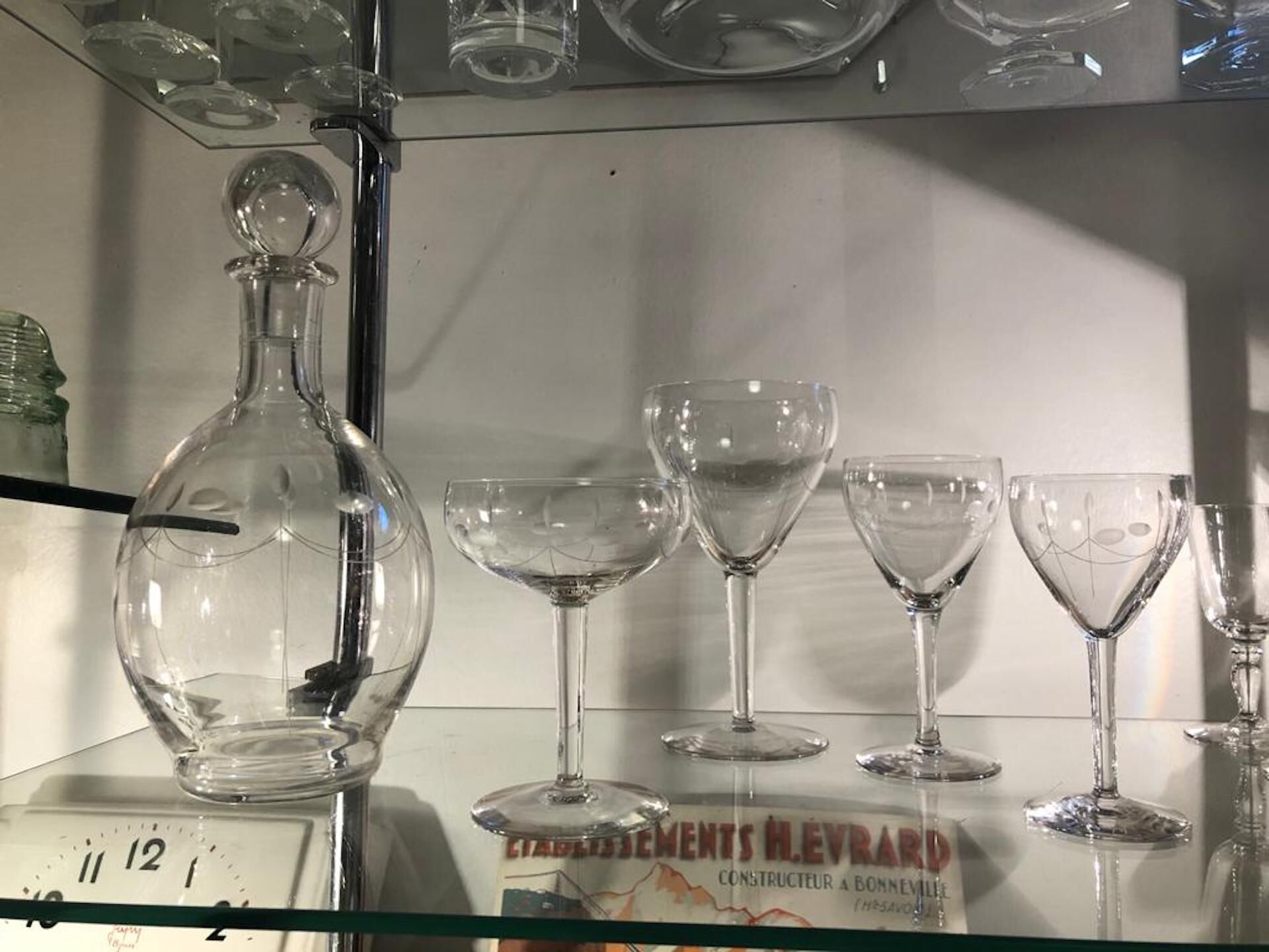 Crystal Art Deco wine glasses