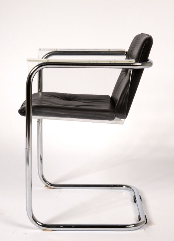 Fauteuil Hans Könecke pour Tecta en plexiglas chrom & Cuir