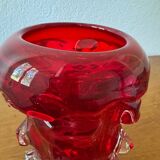 Red Murano glass vase from the 70s