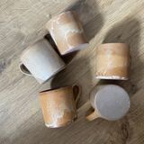 5 stoneware coffee cups