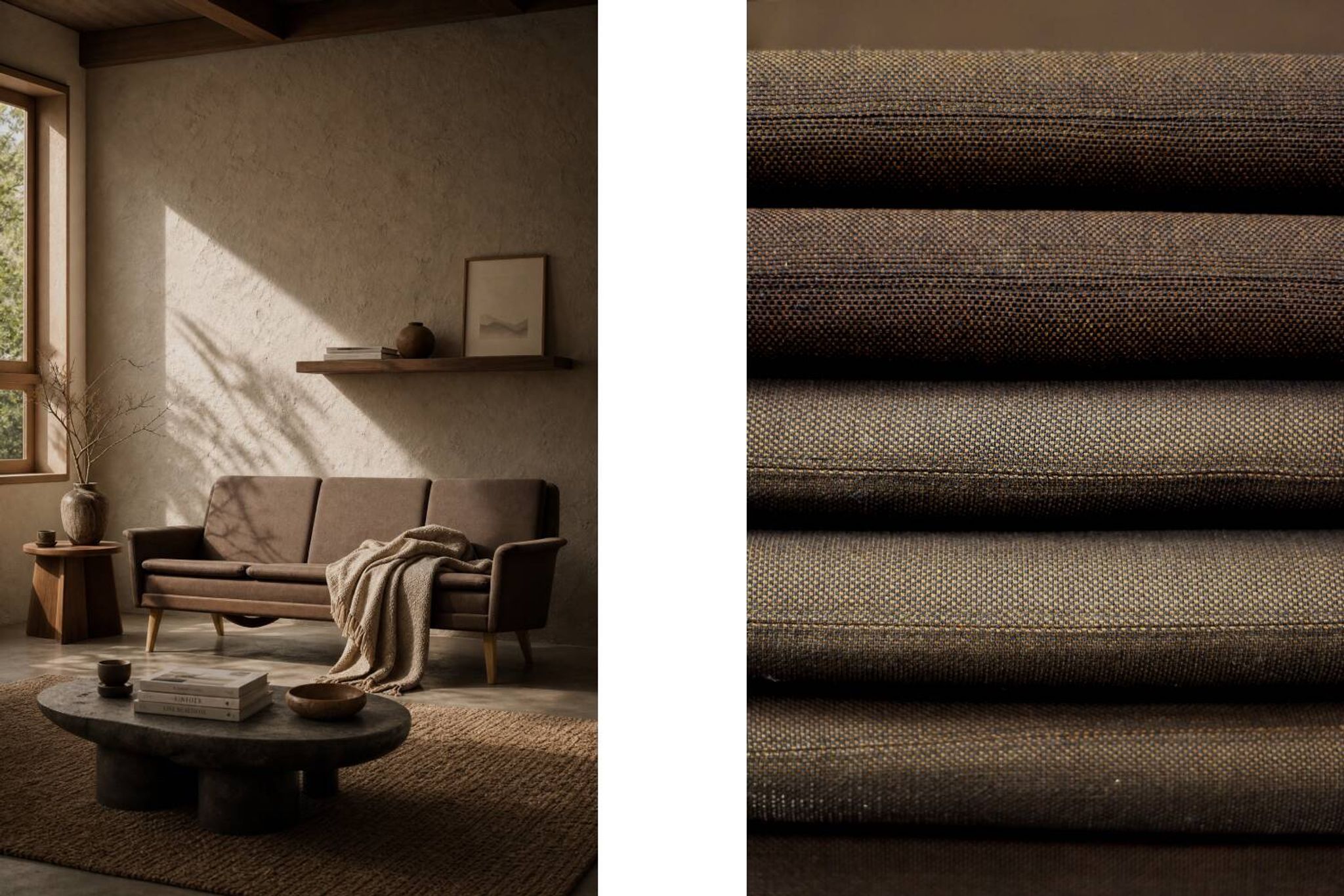 Mid-Century Danish Brown 3-Seater Sofa by Folke Ohlsson for Fritz Hansen