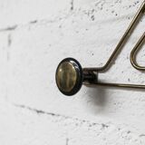Vintage 1960s golden brass wall coat rack