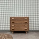 50s compass foot chest of drawers