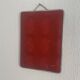 Vintage 1960 ponceau red barber mirror - 39 x 29 cm