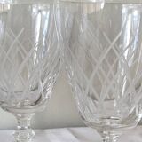 6 large antique engraved glasses for wine or water