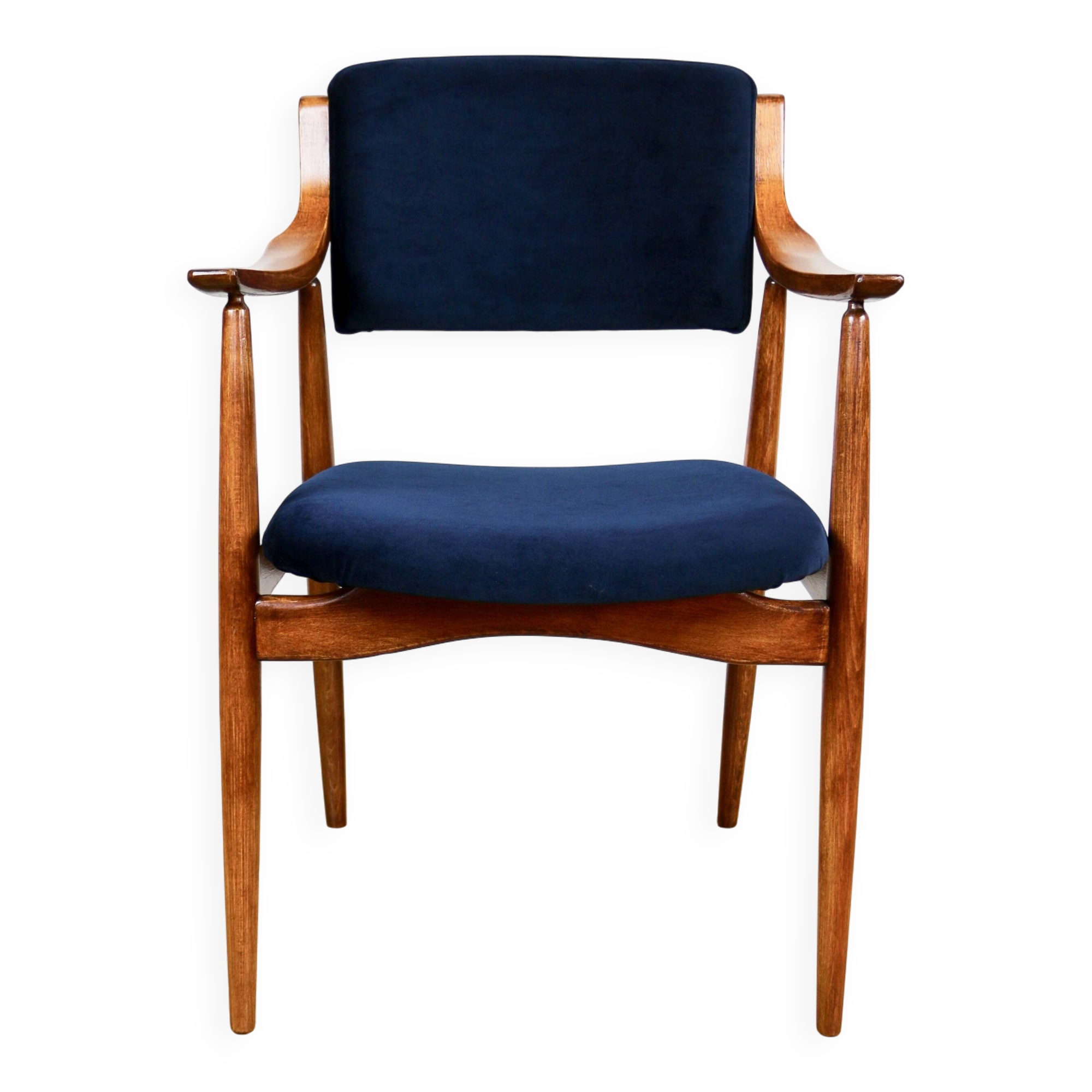 Danish office armchair vintage - navy blue
