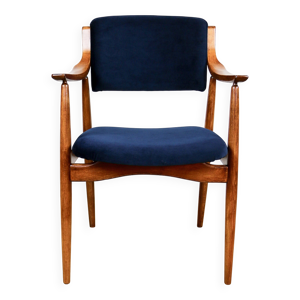 Fauteuil de bureau danois - bleu marine