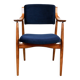Danish office armchair vintage - navy blue