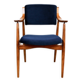 Danish office armchair vintage - navy blue