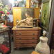 Commode chêne dessus marbre année 1940-1950