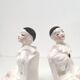 Pair of earthenware bookends Pierrot made in Holland 1970