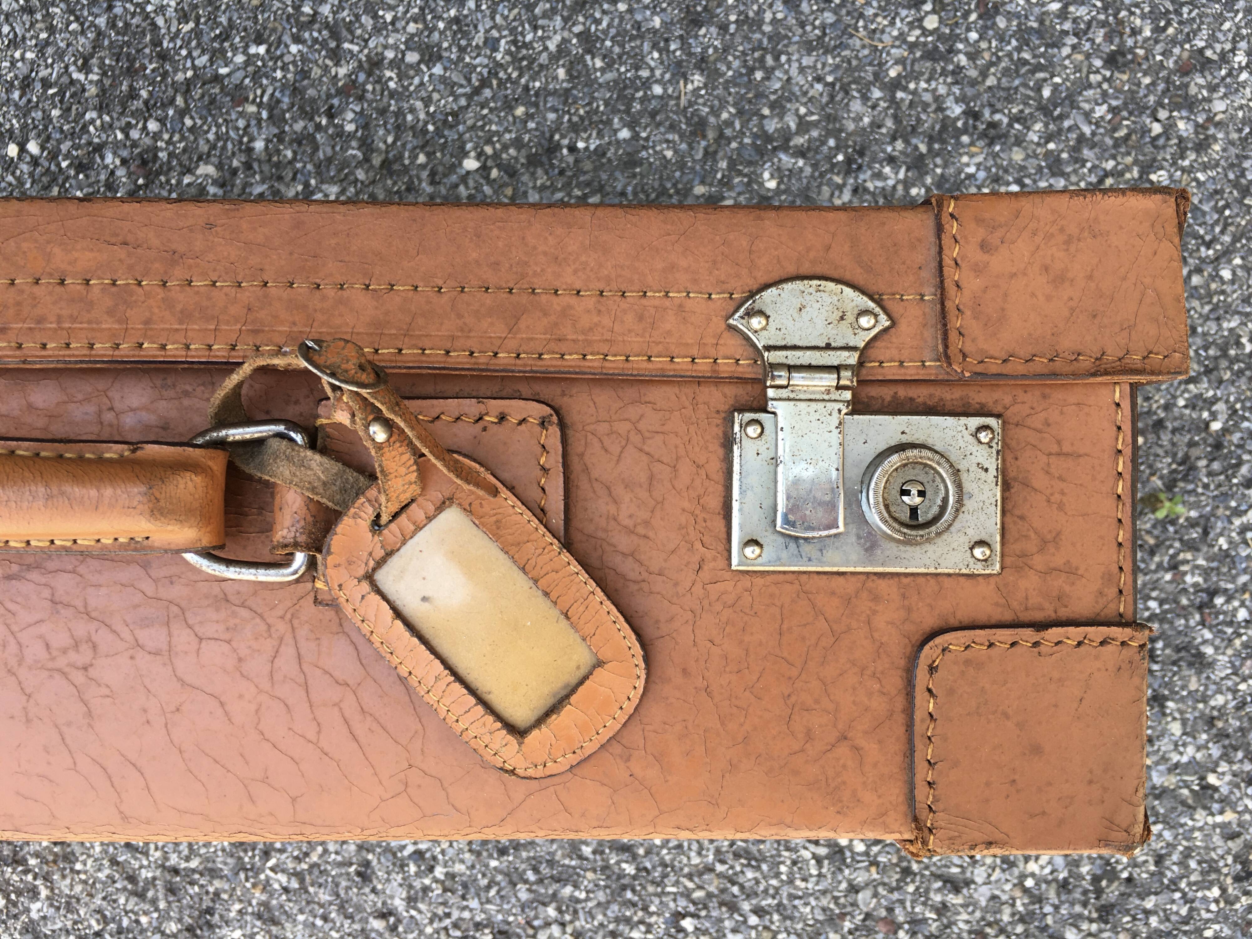 Leather suitcase