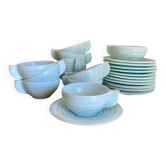 Art Deco coffee service in blue opaline