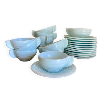 Art Deco coffee service in blue opaline