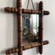 Late 19th century bamboo-style turned wooden mirror
