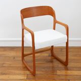 Baumann Sleigh Armchair - Restored - Fabric, foam & straps: new