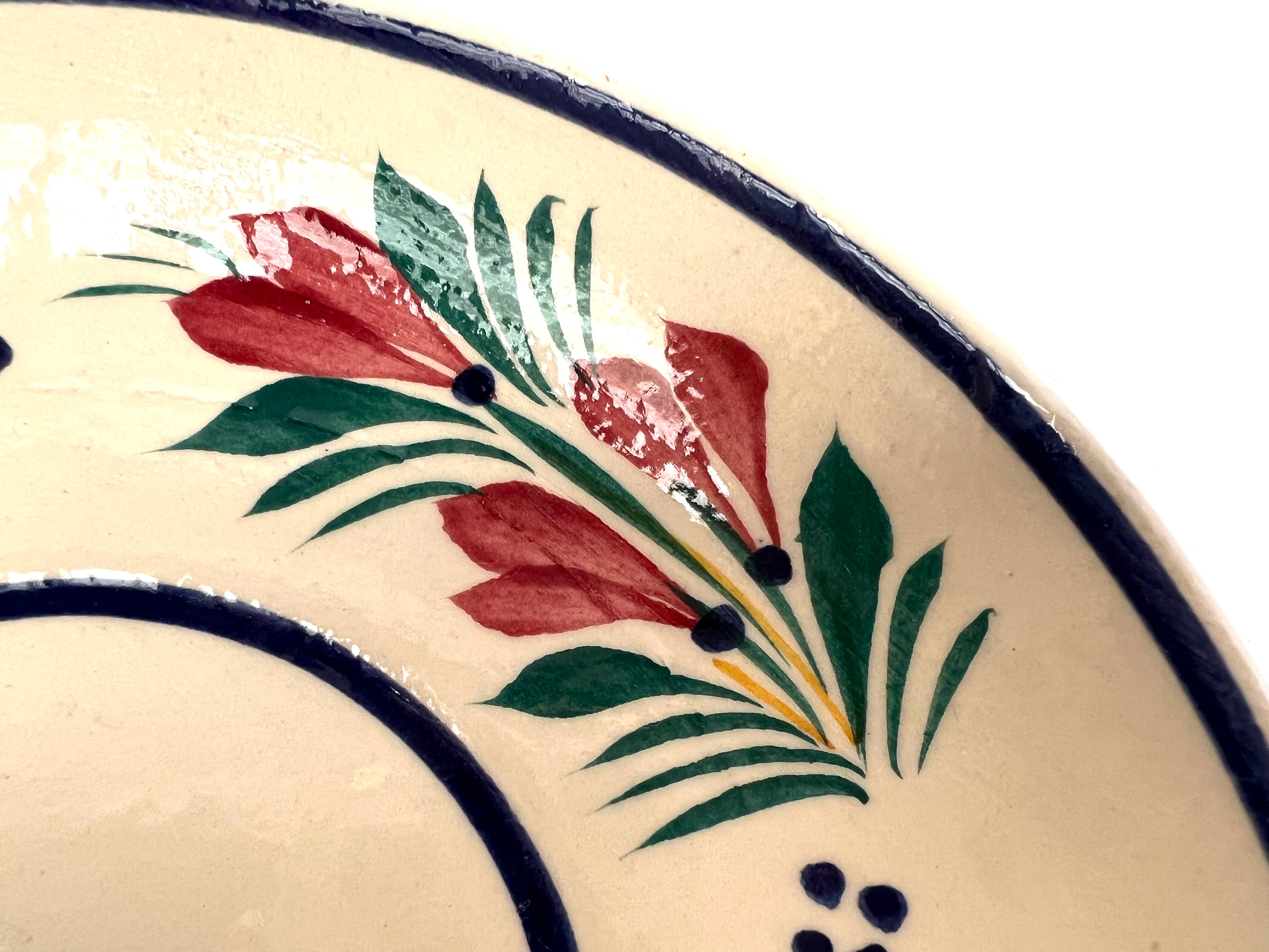Tasse et sous tasse à thé Quimper décor fleurs