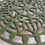 Vintage green cast iron trivet