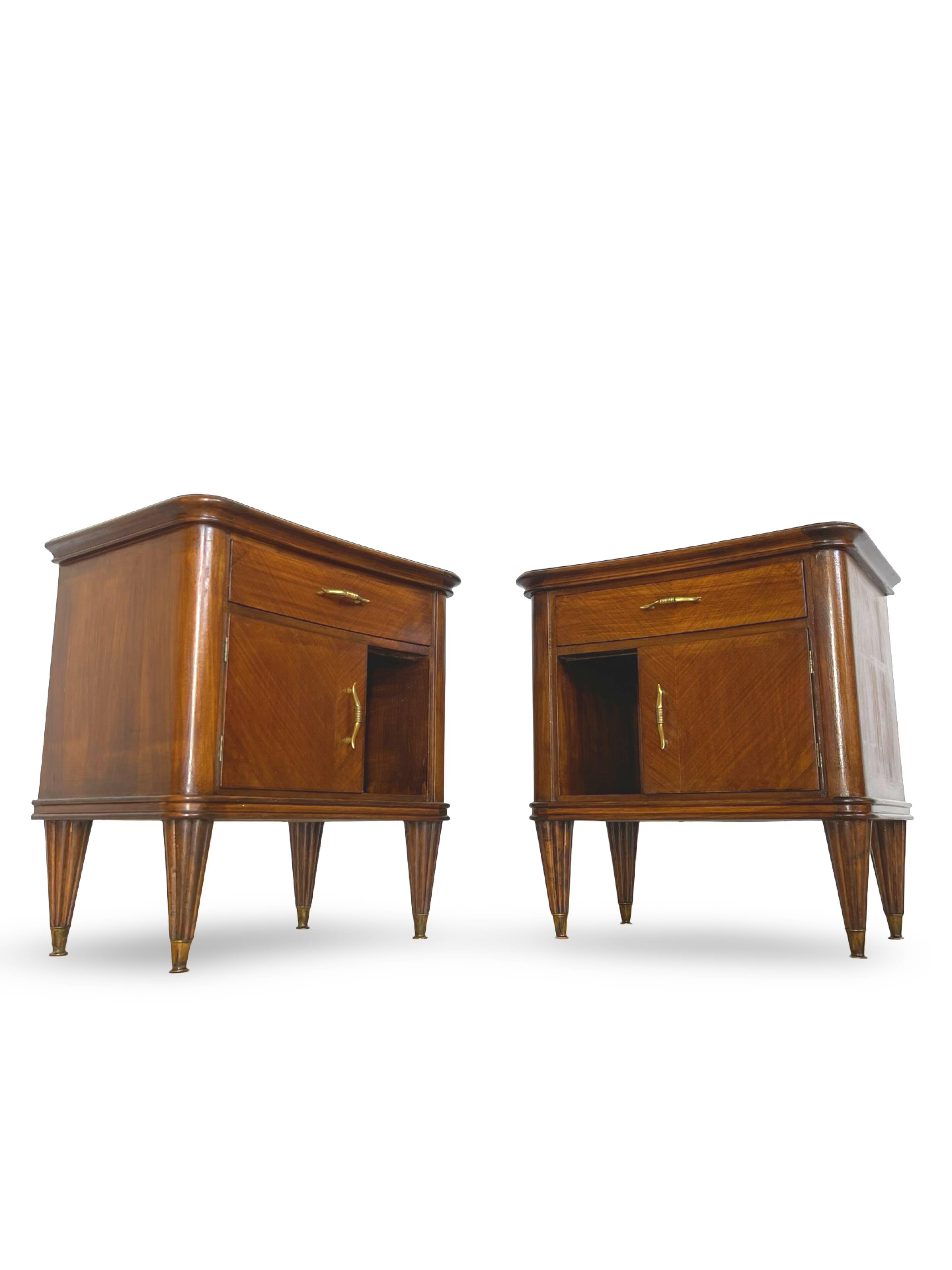 Pair of Italian bedside tables from the mid-20th century.