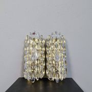 Modern mid-century crystal wall sconces in the shape of a drop by Orrefors by Carl Fagerlund.