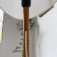 70s oak wood table lamp