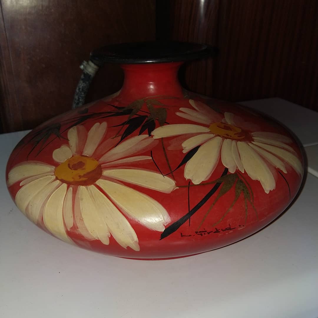 Ceramic vase painted by Louis Giraud, Vallauris, circa 1930