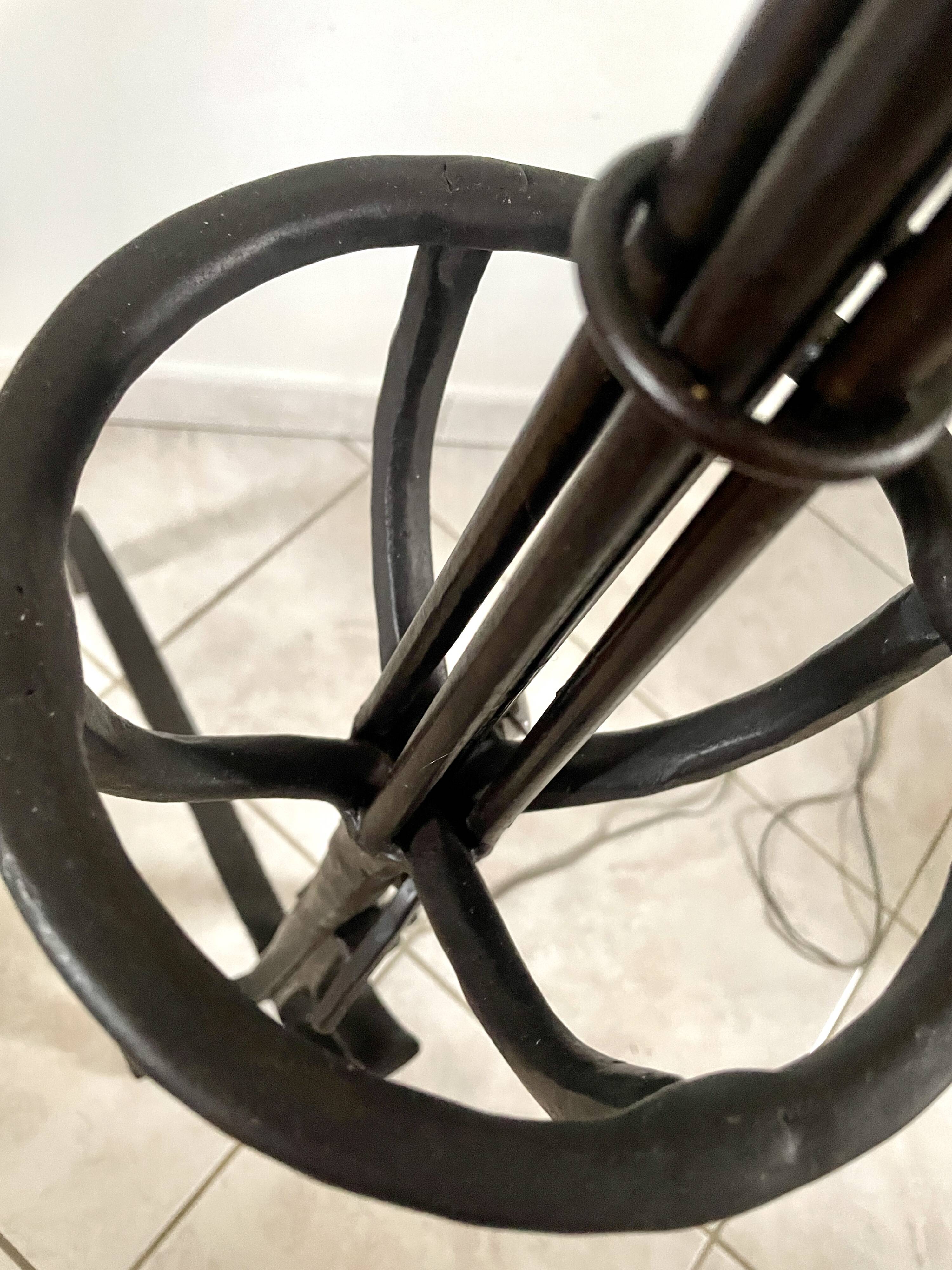 19th century wrought iron floor lamp