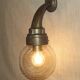 Old French Heavy Cast Bronze Marine Nautical Wall Light Glass Ball Shade 5101