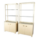 1970s Pierre Vandel Display Cabinet Shelving Cream and Brass