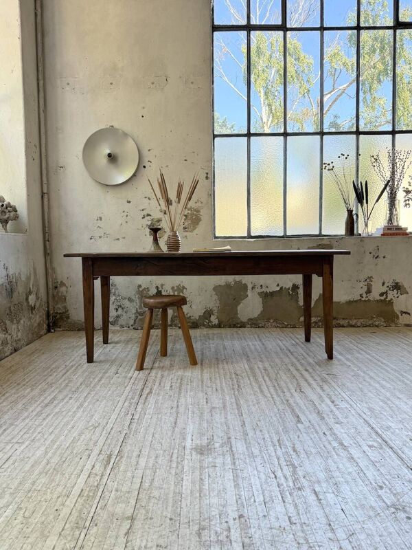 Table de ferme chêne 1950 pieds fuseaux