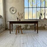 1950s oak farmhouse table with spindle legs