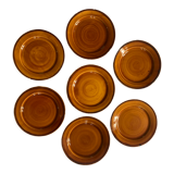 7 flat plates in earthenware Saint Clément vintage brown