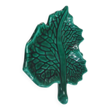 Empty pocket dish in green ceramic barbotine in Ferlay Vallauris, a small sparkle 17cm by 14cm