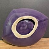 Large stylized vintage dish, Vallauris earthenware cut signed