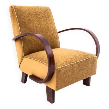 Fauteuil Boucle, conçu par J. Halabala, Tchécoslovaquie, années 1930.