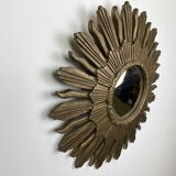 Miroir vintage doré sunburst